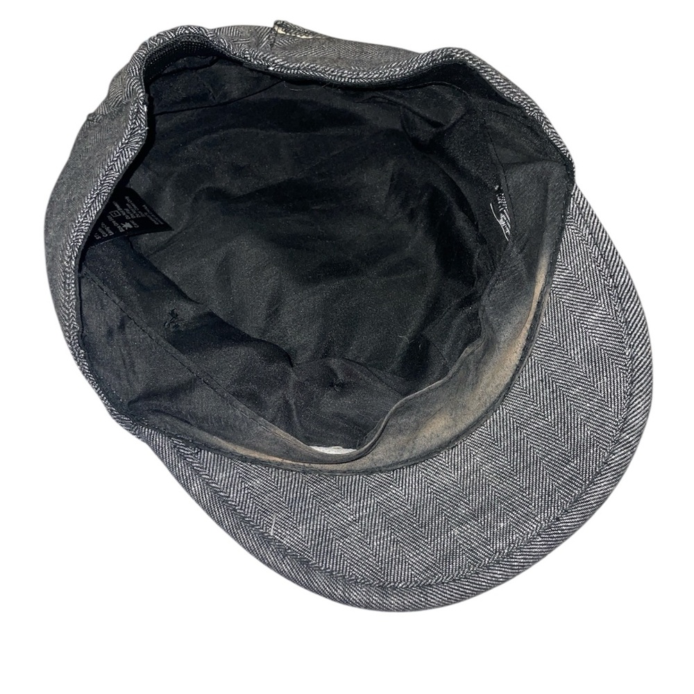 D&Y Elastafit Black and Gray Newsboy Style Cap - Picture 4 of 7